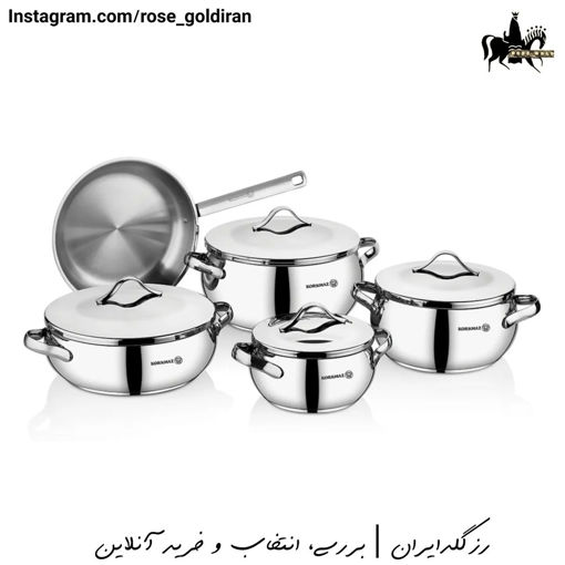 سرویس 9 پارچه استیل کرکماز مدل روندو