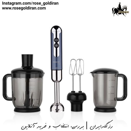 گوشت کوب برقی 3 کاره کرکماز مدل میا مگا (آبی آزورا/کروم - 850 وات)