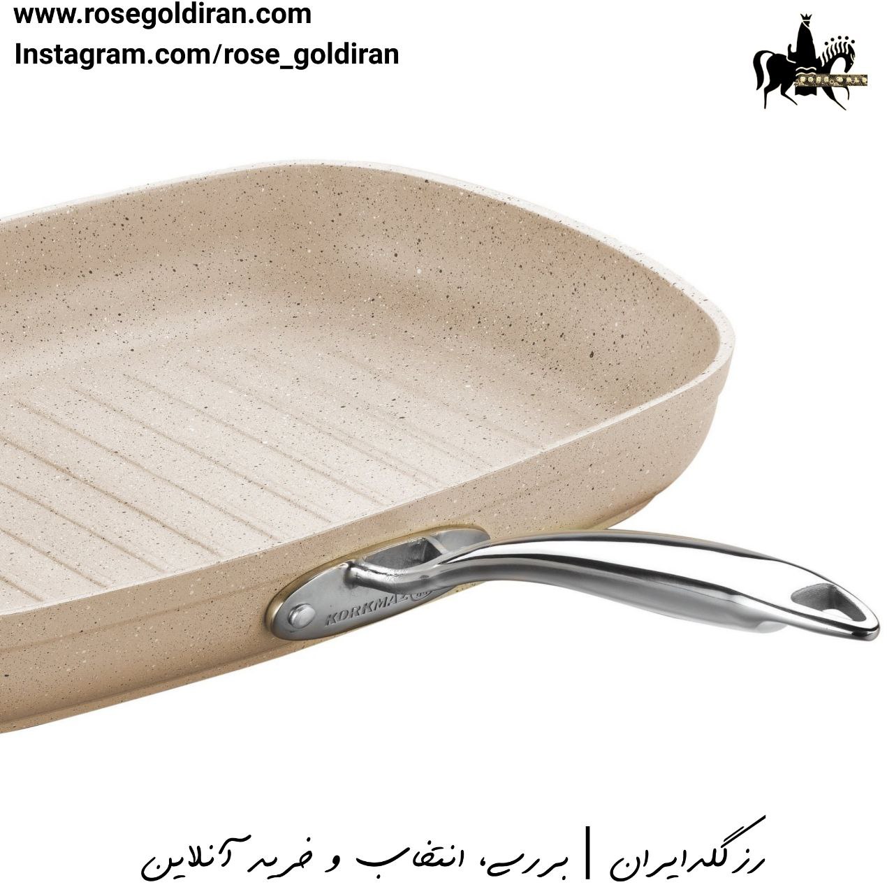 تابه تک دسته گریل مستطیل نچسب کرکماز مدل گرانیتا سایز 25×35سانتی متر