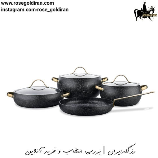 سرویس 7 پارچه نچسب کرکماز مدل بریلا (دسته طلایی)